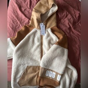 UGG Cream and Tan Teddy Jacket